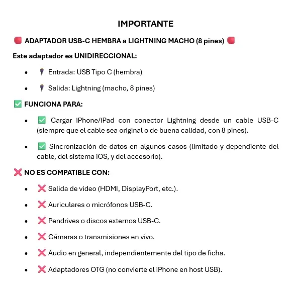 Adaptador Lightning Macho a USB-C Hembra | Rosario