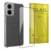Funda Transparente con Cubre Cámaras para Motorola G35 + Vidrio Templado 9H | Rosario