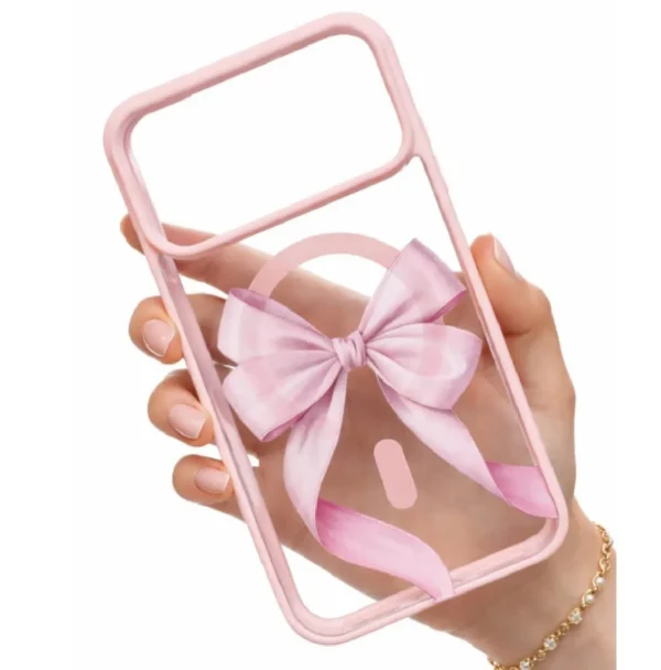 PORTADA Funda para iPhone 17 Pro / 17 Pro Max MagSafe con diseño Moño Rosa Estampado | Rosario